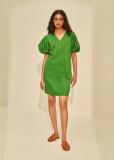 A Model Wearing Green Poplin Sugarcane , curated by Only Ethikal